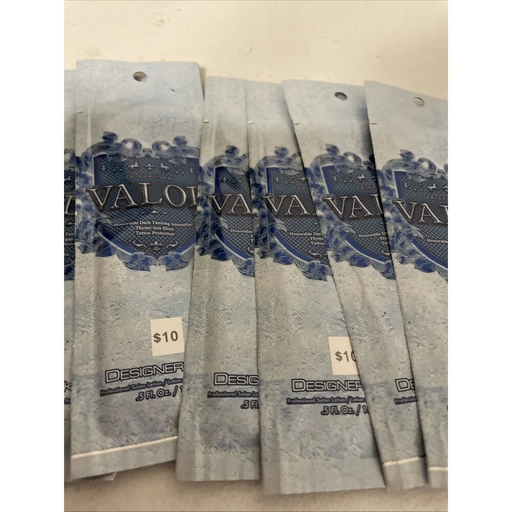 6 Designer Skin Dark, Intensifier Tanning Lotion Packets Valor Mens